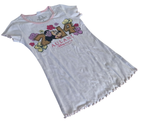 Disney Girls Minnie Mouse Aulani Resort & Spa 2014 White Shirt Size Medium