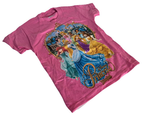 Hanes Girls Disney Princesses Pink Short Sleeve Shirt Size X-Small
