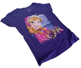 Disney Parks Girls Frozen Anna Graphic Purple Short Sleeve Shirt Size Large
