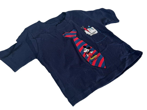 Disney Boys Mickey Mouse Tie And Pocket Protector Navy Shirt Size 6m