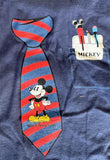 Disney Boys Mickey Mouse Tie And Pocket Protector Navy Shirt Size 6m