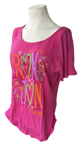Pimatee Women's Ron Jon Ft. Lauderdale Pink Short Sleeve Shirt Size Small