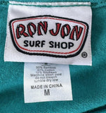 Ron Jon Surf Shop Women's Heart Cocoa Beach Graphic Teal Shirt Size Medium