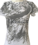 Harry Potter Women's Dementors Graphic White Short Sleeve Shirt Size Medium
