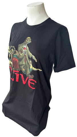 Canvas Women's Live Throwing Copper Graphic Black Short Sleeve Shirt Size XS