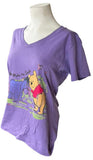 Disney Women's Winnie The Pooh You Make Me Smile Purple Shirt Size Medium