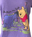 Disney Women's Winnie The Pooh You Make Me Smile Purple Shirt Size Medium