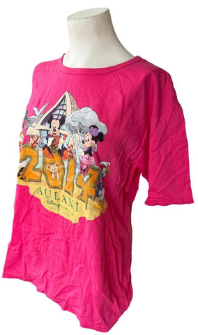 Disney Women's Aulani Disney Resort And Spa 2014 Graphic Pink Shirt Size Medium