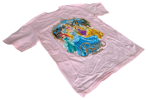 Disneyland Girls Disney Princesses Signature Pink Short Sleeve Shirt Size Medium