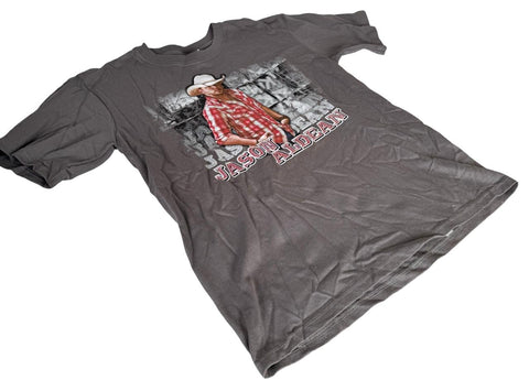 Anvil Jason Aldean Graphic Gray Short Sleeve Shirt Size Youth Large
