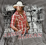 Anvil Jason Aldean Graphic Gray Short Sleeve Shirt Size Youth Large