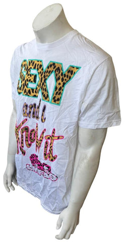 Anvil Men's LMFAO Sexy And I Know It White Short Sleeve Shirt Size Large