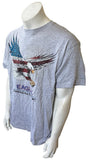 Delta Men's Eagle American Classic Graphic Gray Short Sleeve Shirt Size Large