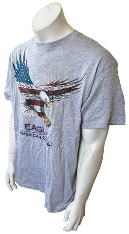 Delta Men's Eagle American Classic Graphic Gray Short Sleeve Shirt Size Large