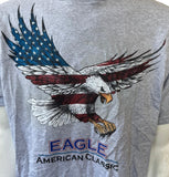 Delta Men's Eagle American Classic Graphic Gray Short Sleeve Shirt Size Large