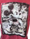 Disney Men's Classic Mickey Mouse Graphic Red Short Sleeve Shirt Size Large