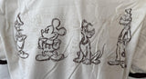 Disney Men's Mickey Mouse Donald Duck Goofy Pluto Drawings Graphic Shirt Size L