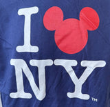 Disney Men's Mickey Mouse I Love NY Graphic Navy Short Sleeve Shirt Size Medium