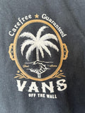 Anvil Men's Vans Off The Wall Carefree Guaranteed Graphic Black Shirt Size Large