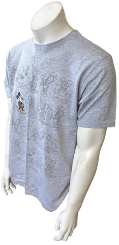 Disney Men's Mickey Mouse Through The Years Graphic Gray Shirt Size Medium