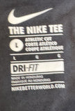 Nike Dri-Fit Men's Just Do It Basketball Court Graphic Black Shirt Size Large