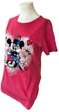 Disney Women's Minnie Mouse & Mickey Mouse Graphic Red Shirt Size Medium