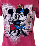 Disney Women's Minnie Mouse & Mickey Mouse Graphic Red Shirt Size Medium