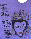 Disney Women's Snow White Evil Queen Lips Red As The Rose Purple Shirt Size L