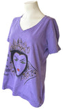 Disney Women's Snow White Evil Queen Lips Red As The Rose Purple Shirt Size L