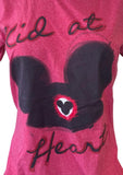 Disney Women's Mickey Mouse Kid At Heart Red Short Sleeve Shirt Size Medium
