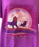 Disney Women's The Lion King Hakuna Matata Purple Short Sleeve Shirt Size 3XL