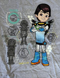 Disney Boys Miles From Tomorrowland Graphic Gray Short Sleeve Shirt Size Medium