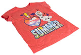 Disney Girls Frozen Olaf I Love Summer Graphic Orange Shirt Size Medium