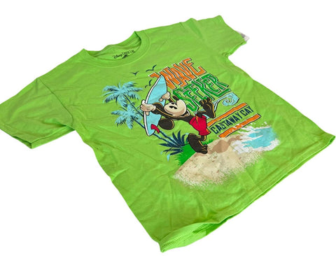 Disney Boys Mickey Mouse Wave Seeker Castaway Cay Green Shirt Size X-Small