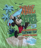 Disney Boys Mickey Mouse Wave Seeker Castaway Cay Green Shirt Size X-Small