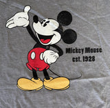 Disney Boys Mickey Mouse Est. 1928 Graphic Gray Short Sleeve Shirt Size Medium