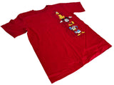 Disney Boys Mickey Mouse Donald Pluto Graphic Red Short Sleeve Shirt Size Medium