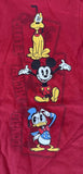 Disney Boys Mickey Mouse Donald Pluto Graphic Red Short Sleeve Shirt Size Medium