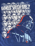 Disney Boys Star Wars Who's With Me Blue Short Sleeve Shirt Size Medium