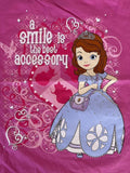 Disney Girls Princess Sofia The First A Smile Is The Best Accessory Shirt Size M