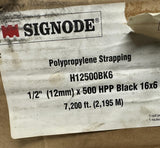 Signode H12500BK6 Polypropylene Strapping Black 1/2" x 7200 Ft 16x6 Coil