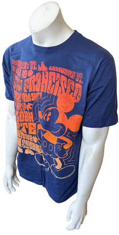 Disney Men's Mickey Mouse San Francisco Navy Short Sleeve Shirt Size Medium