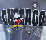 Disney Men's Mickey Mouse Chicago Windy City Gray Short Sleeve Shirt Size Medium
