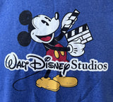 Disney Men's Mickey Mouse Walt Disney Studios Graphic Blue Shirt Size Medium