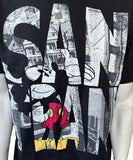Disney Men's Mickey Mouse San Francisco Graphic Black Short Sleeve Shirt Size M