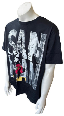 Disney Men's Mickey Mouse San Francisco Graphic Black Short Sleeve Shirt Size XL