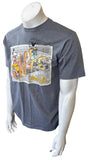 Disney Men's Mickey Mouse Las Vegas Nevada Postcard Gray Shirt Size Medium