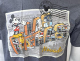 Disney Men's Mickey Mouse Las Vegas Nevada Postcard Gray Shirt Size Medium