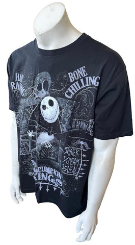 Disney Nightmare Before Christmas Jack Skellington Graphic Black Shirt Size L