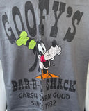 Disne Men's Goofy's Bar-B-Q Shack Garsh Darn Good Since 1932 Gray Shirt Size L